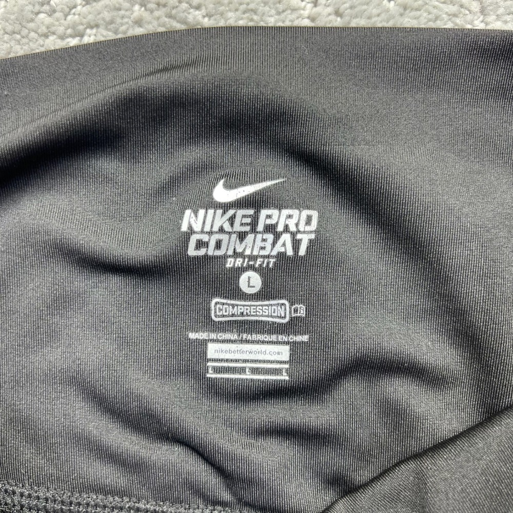 Nike Pro Combat Dri-Fit Compression Shorts Womens L Black Side Pockets Workout - Picture 5 of 11